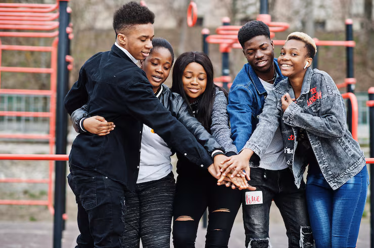 young millennials african friends outdoor gym happy black people having fun together generation z friendship concept 627829 7340